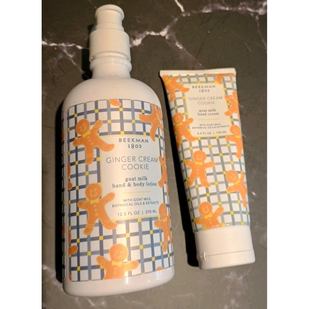 NEW Beekman 1802 Ginger Cream Cookie Gift Set Goat Milk Hand & Body Lotion Cream
